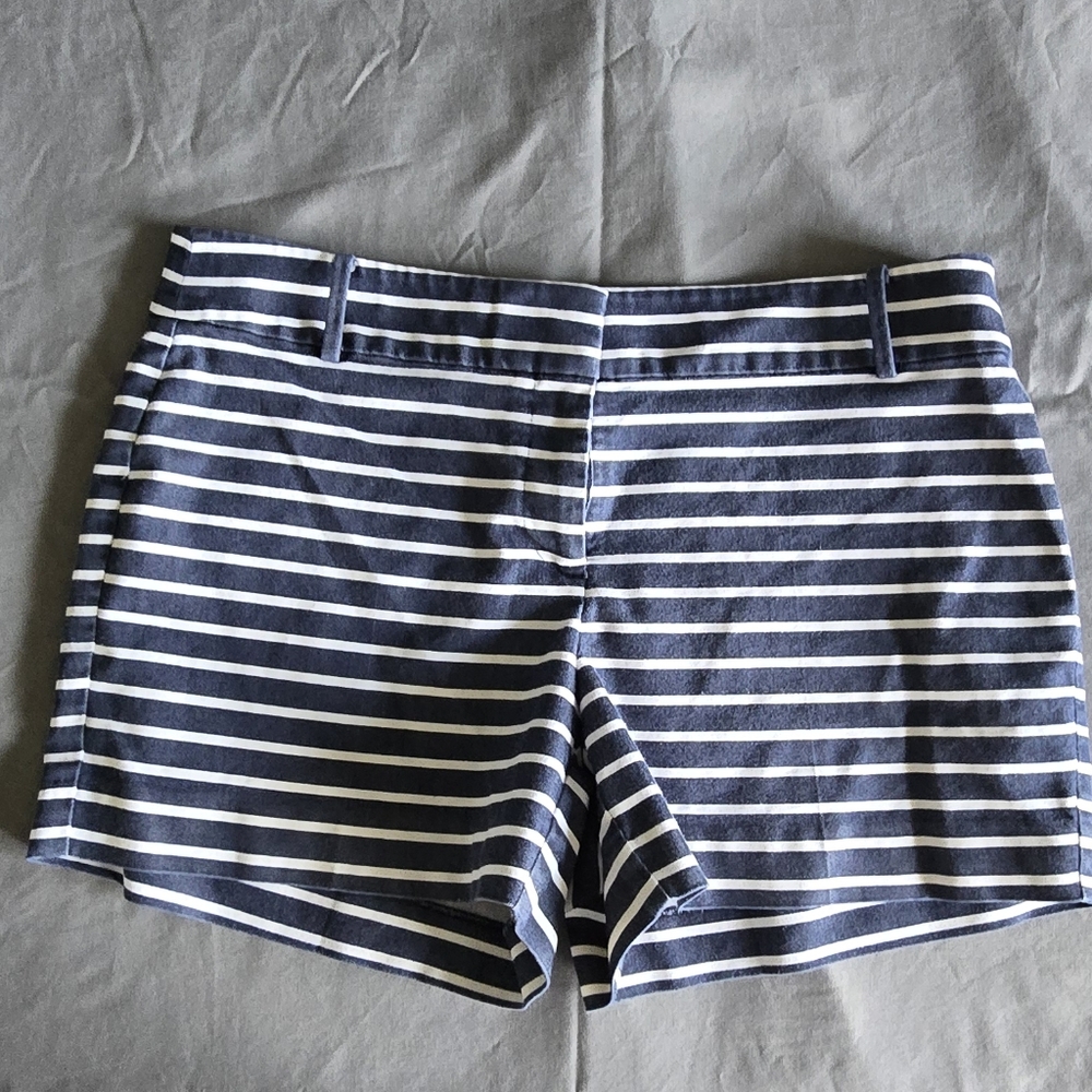 LOFT Blue and White Bermuda Shorts with Stripes